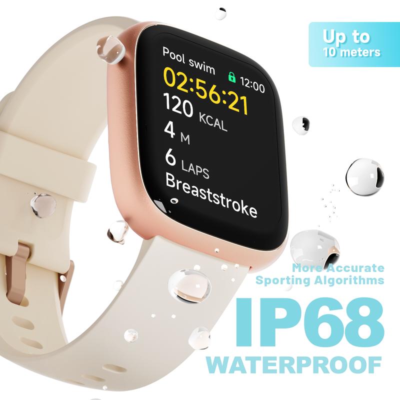 Montre connecte pour femmes et hommes, tracker d'activit physique avec fonction d'appel, montre de fitness avec suivi du sommeil/100 sports/podomtre tanche IP68
