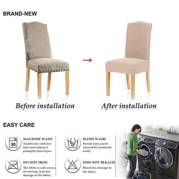 Rduction Housse de chaise extensible Ajustement parfait, anti-tache, protge et rnove vos chaises facilement