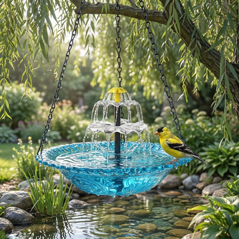 DE PRINTEMPS - 50 % DE RDUCTION Baignoire oiseaux suspendue solaire Fontaine ou distributeur de nourriture pour oiseaux