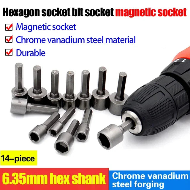 Ensemble de Cls Douille Puissantes avec Manche Hexagonal - 14 Pices
