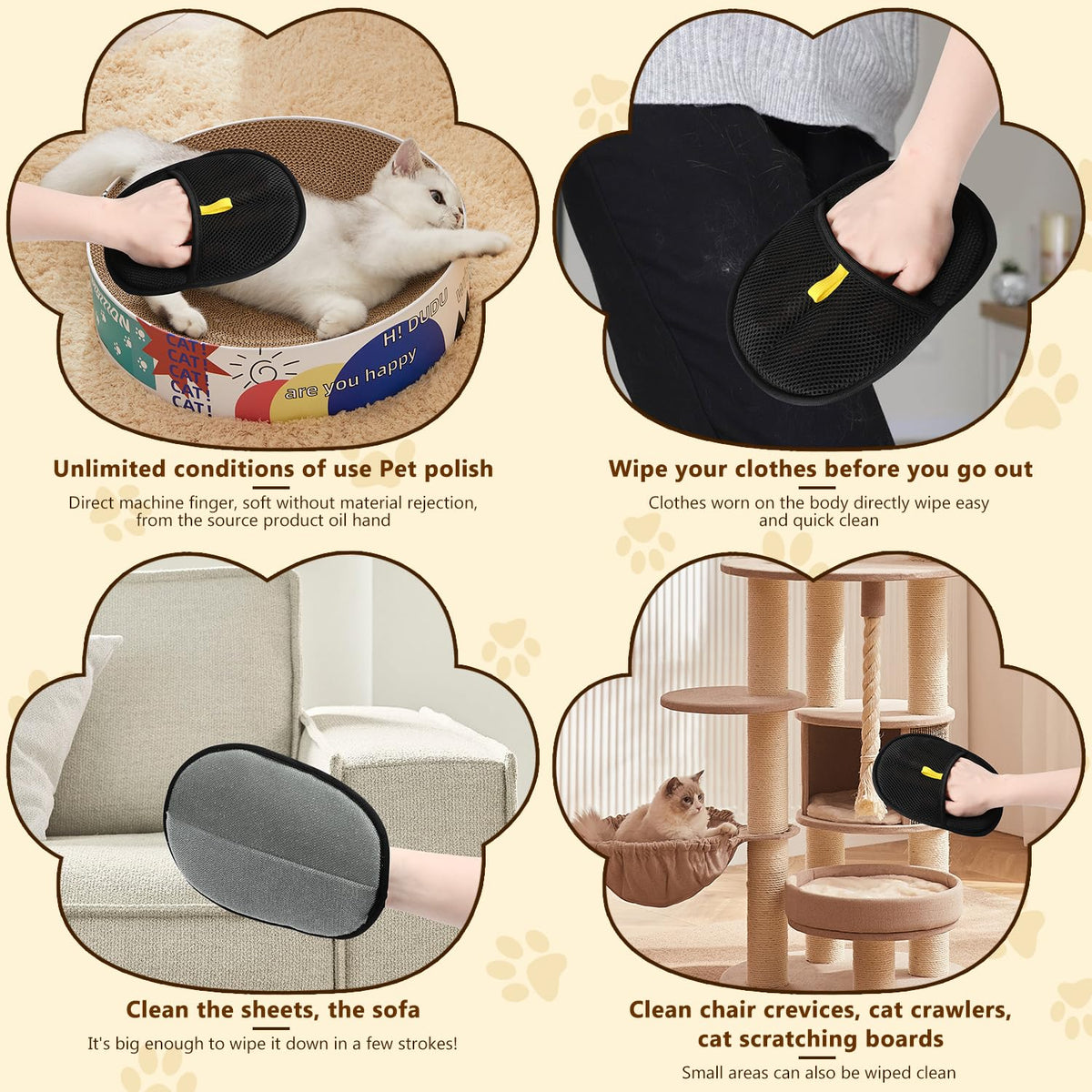Antistatische Handschuhe zur Tierhaarentfernung