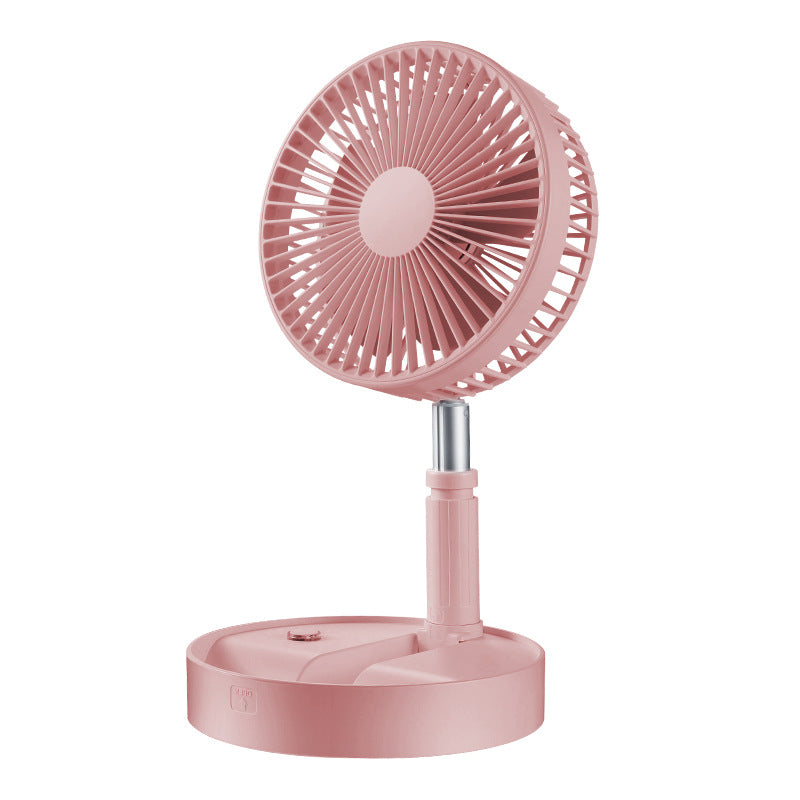 USB-wiederaufladbarer, faltbarer Teleskop-Standventilator, leise, 180° drehbar, 4 Geschwindigkeiten, tragbar