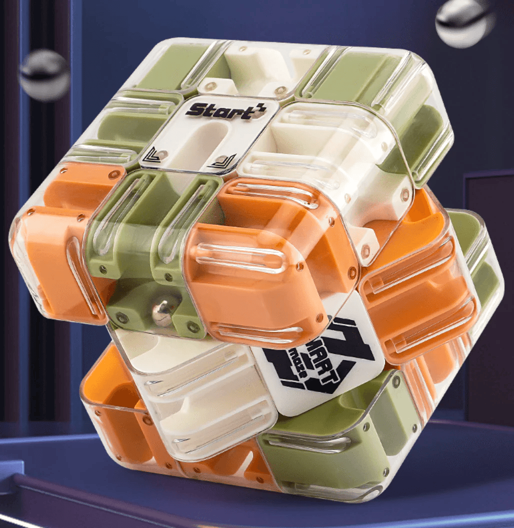 JETZT REDUZIERT Großer 3D-Labyrinth-Würfel – 120 herausfordernde Parcours mit flüssiger Rotation für kognitive Entwicklung und Spaß