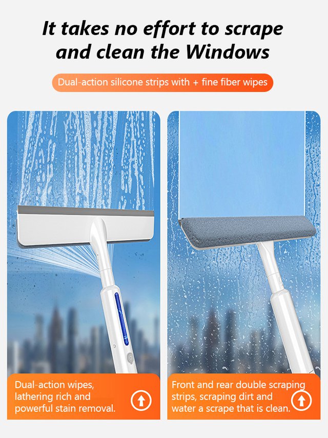 Doppelseitiger Fensterabzieher für die Glasreinigung