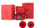 Vente Surprise de la Saint-Valentin -57% Peluche Ourson avec Rose Stabilise -- Collier + Rose ternelle + Ourson en Peluche