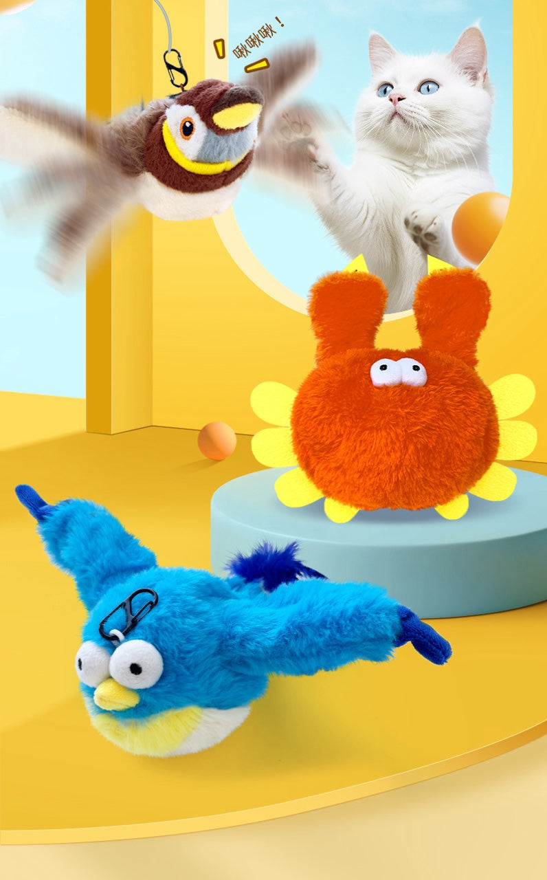 De No?l Jouet interactif pour chat: Souris volante et chauve-souris ralistes, avec mouvement et son