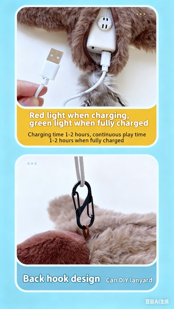 Weihnachts-Geschenk: Interaktives Katzenspielzeug: Realistische fliegende Maus und Fledermaus, mit Bewegung und Sound