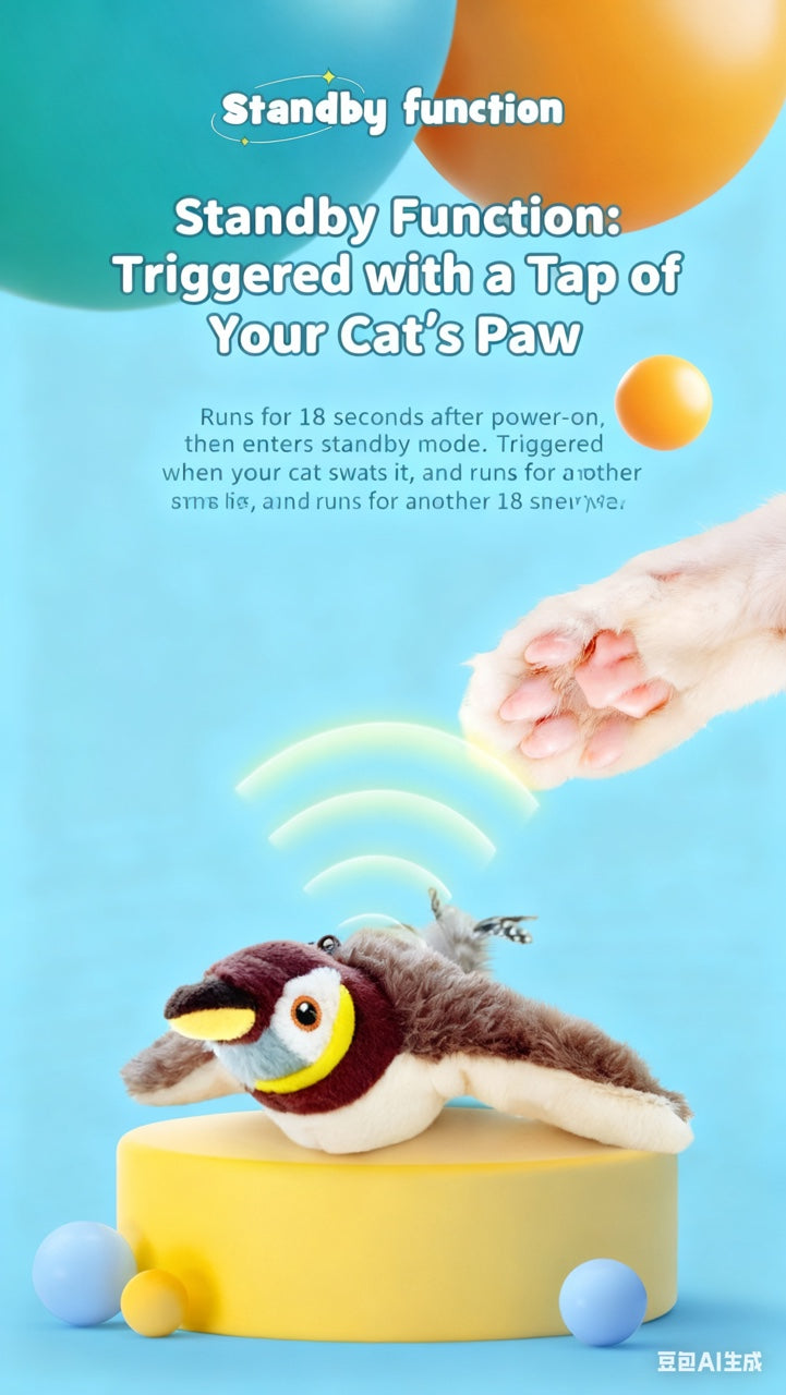 Weihnachts-Geschenk: Interaktives Katzenspielzeug: Realistische fliegende Maus und Fledermaus, mit Bewegung und Sound