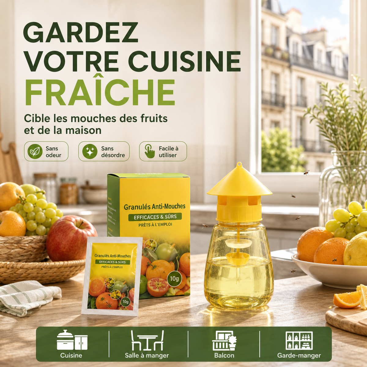 Pige mouches suspendu intrieur extrieur, capture efficace sans toxique pour jardin maison et terrasse