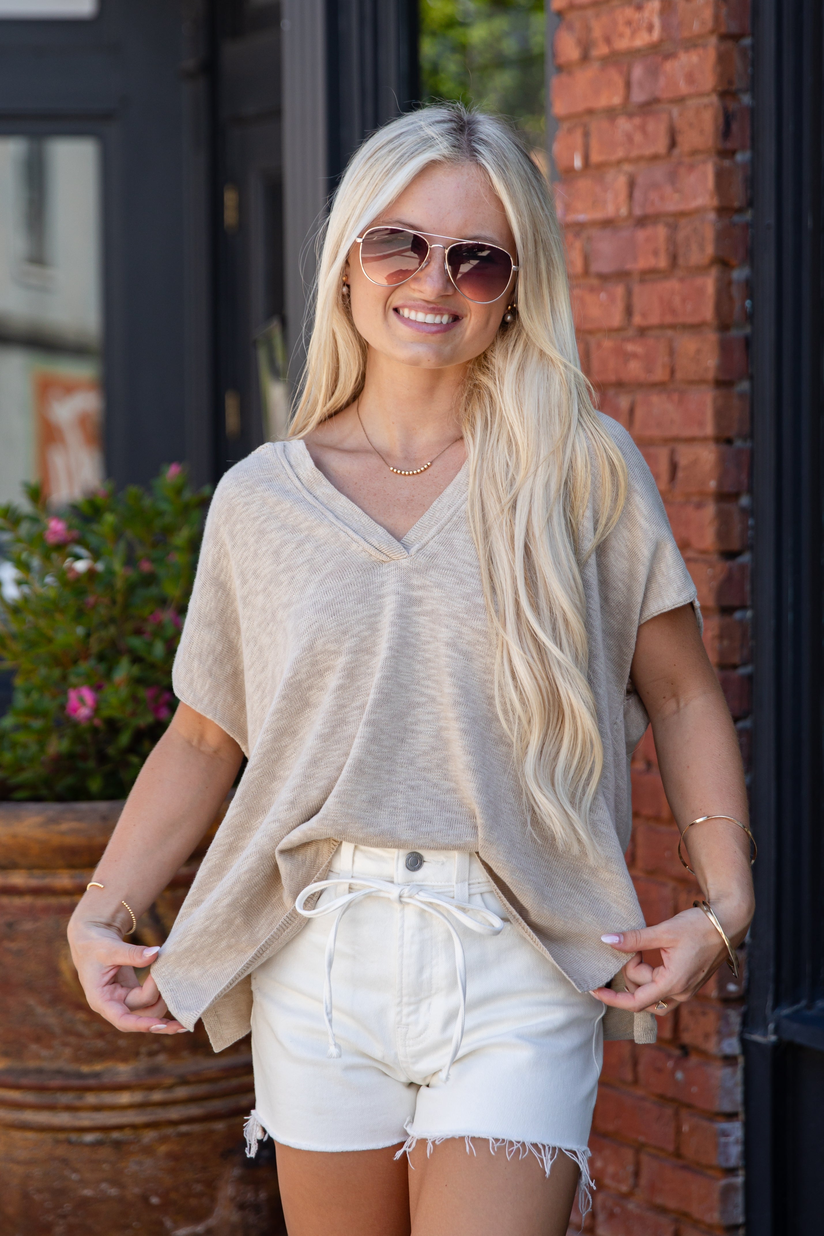 Coffee & Class Beige Knit Top