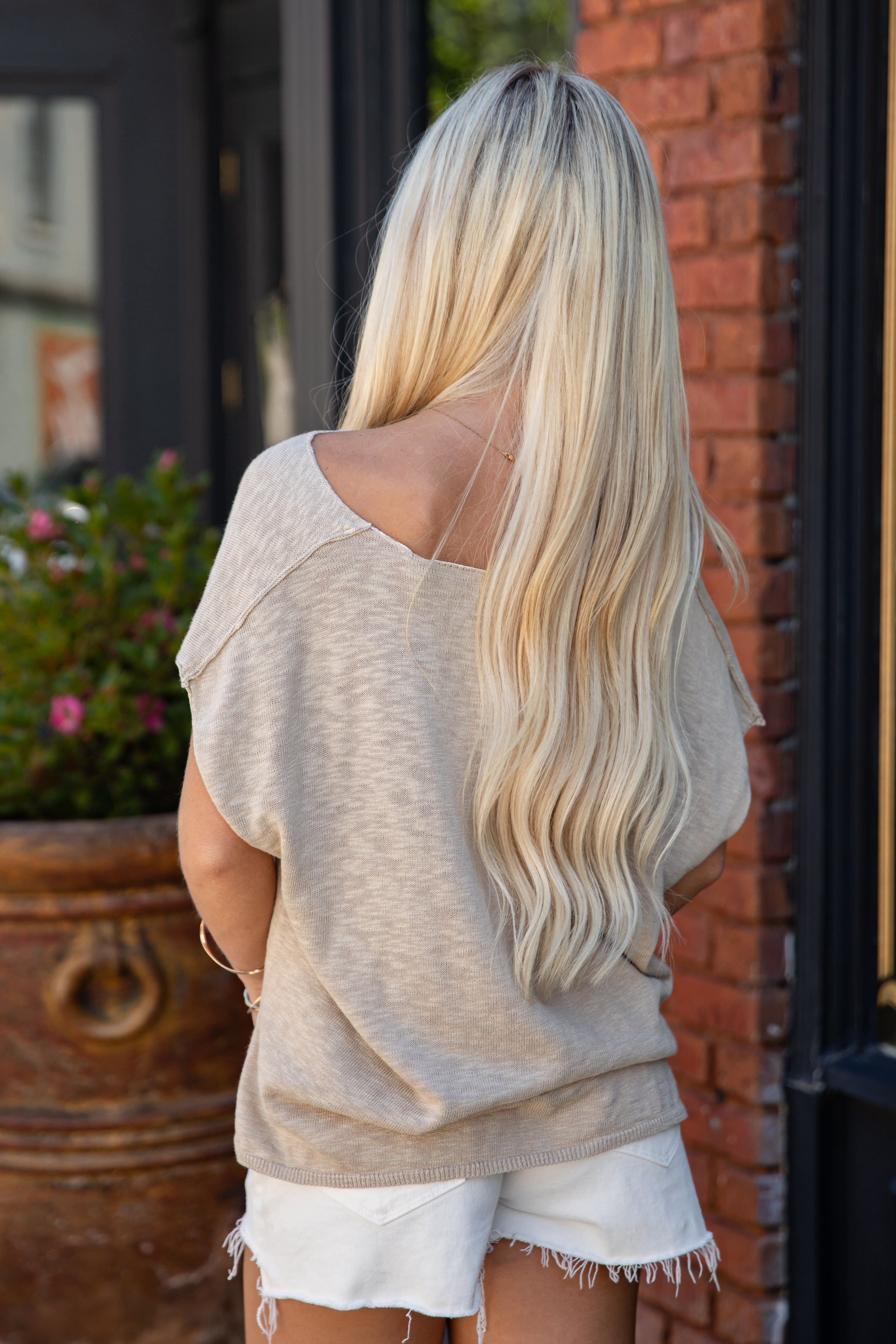 Coffee & Class Beige Knit Top