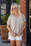 Coffee & Class Beige Knit Top