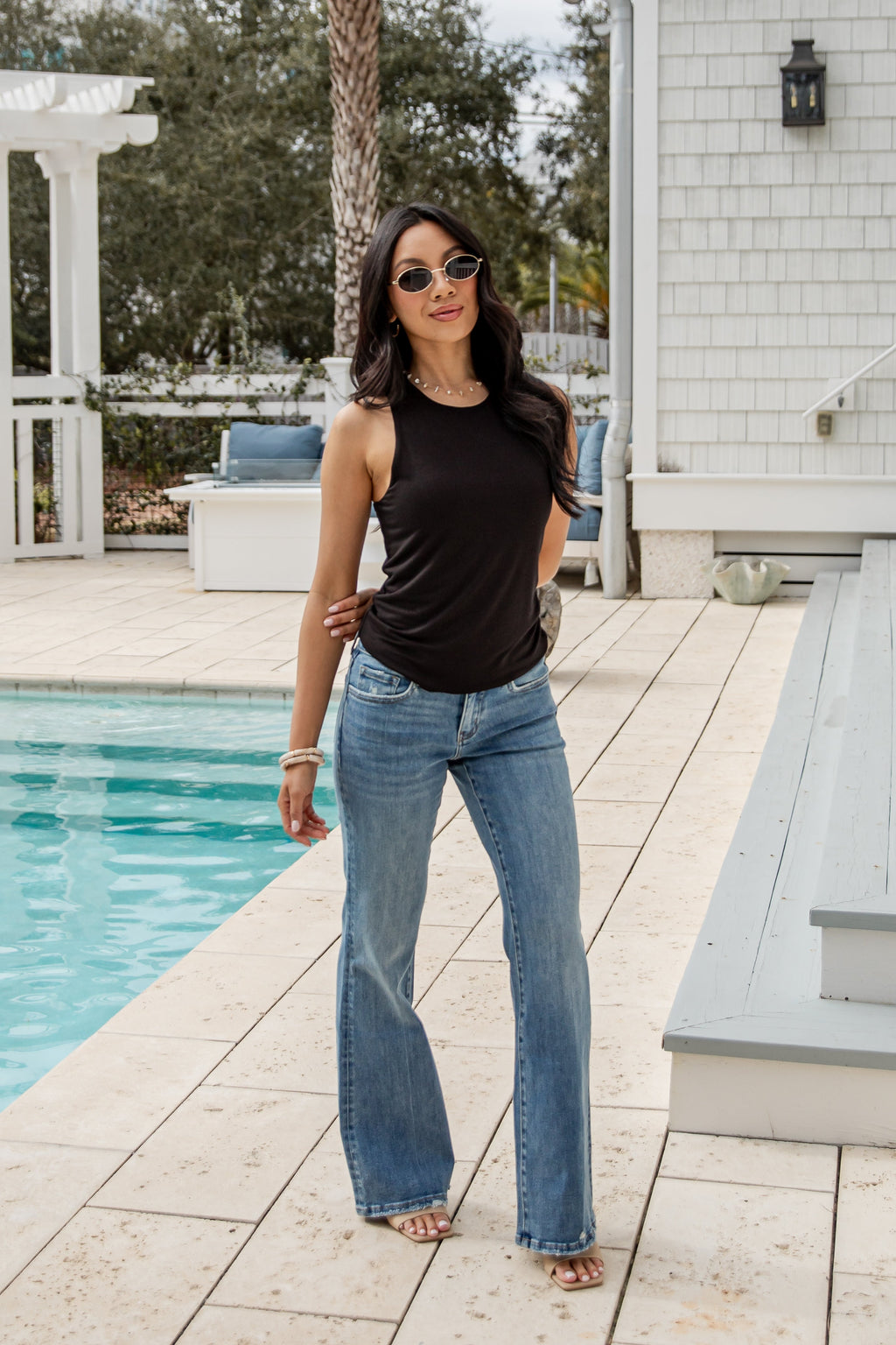 Sleeveless Relaxed Rayon Basic Tank Top