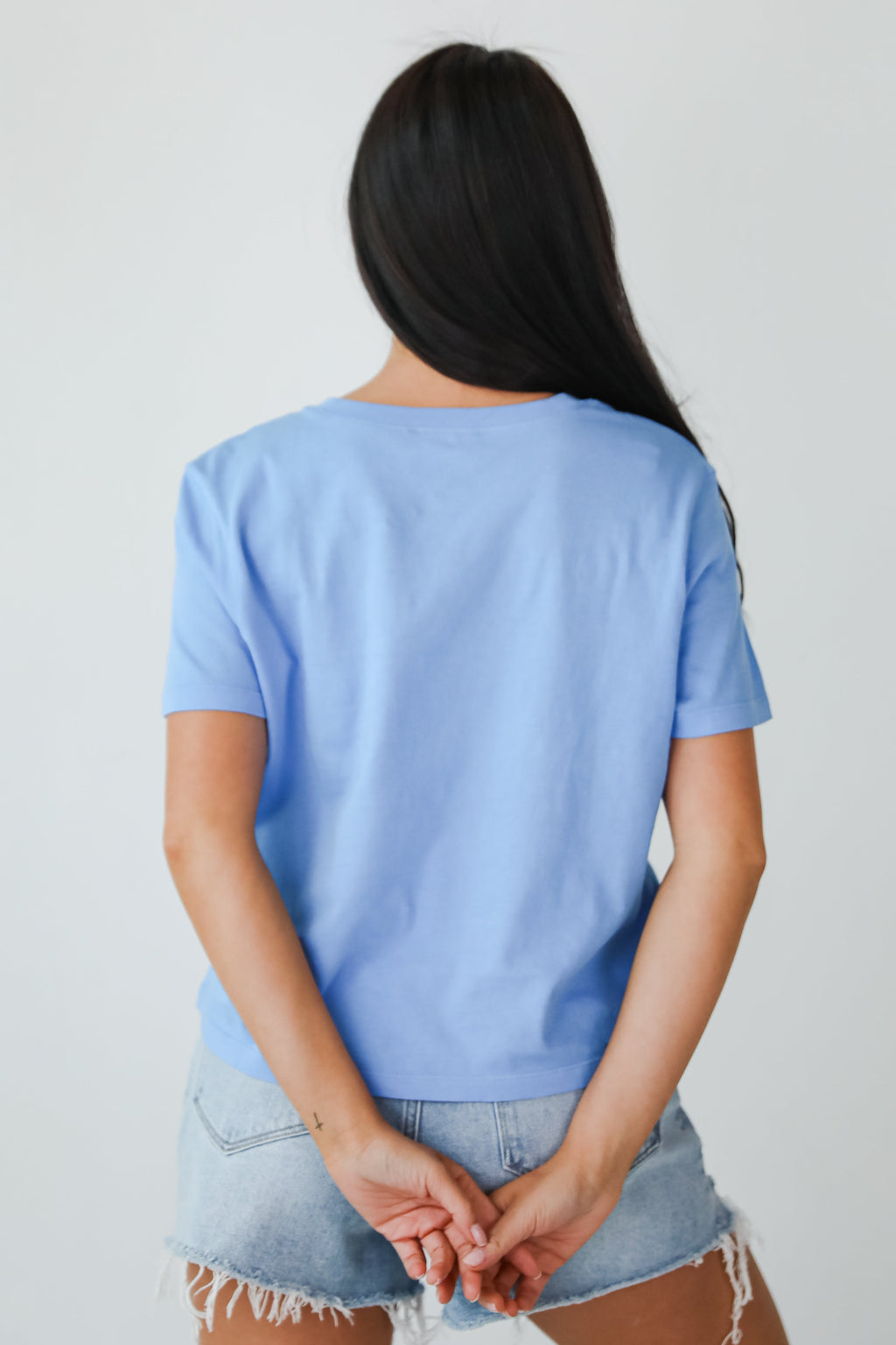 Round Neck Short Sleeve Relaxed Cotton Basic Tee