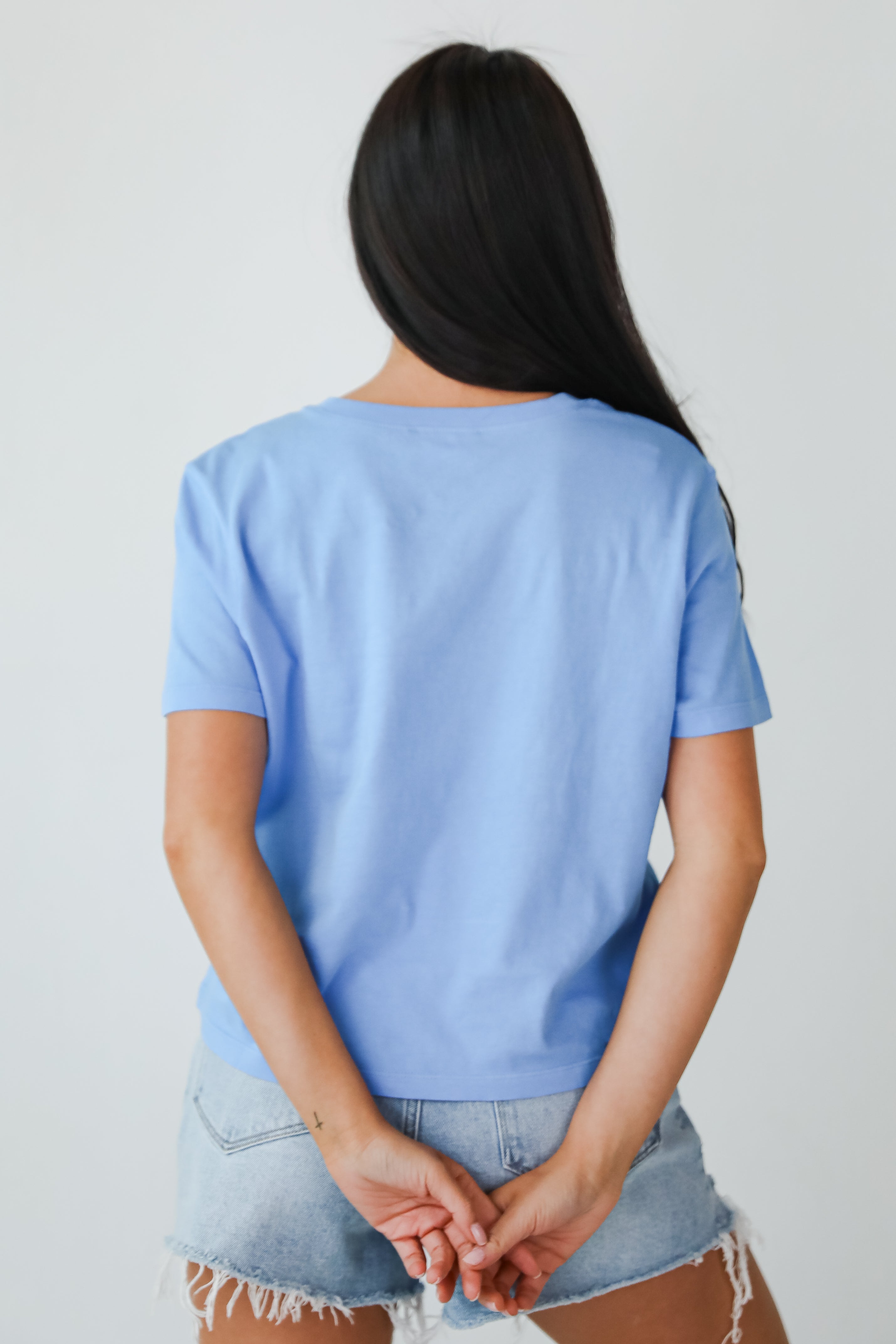Round Neck Short Sleeve Relaxed Cotton Basic Tee