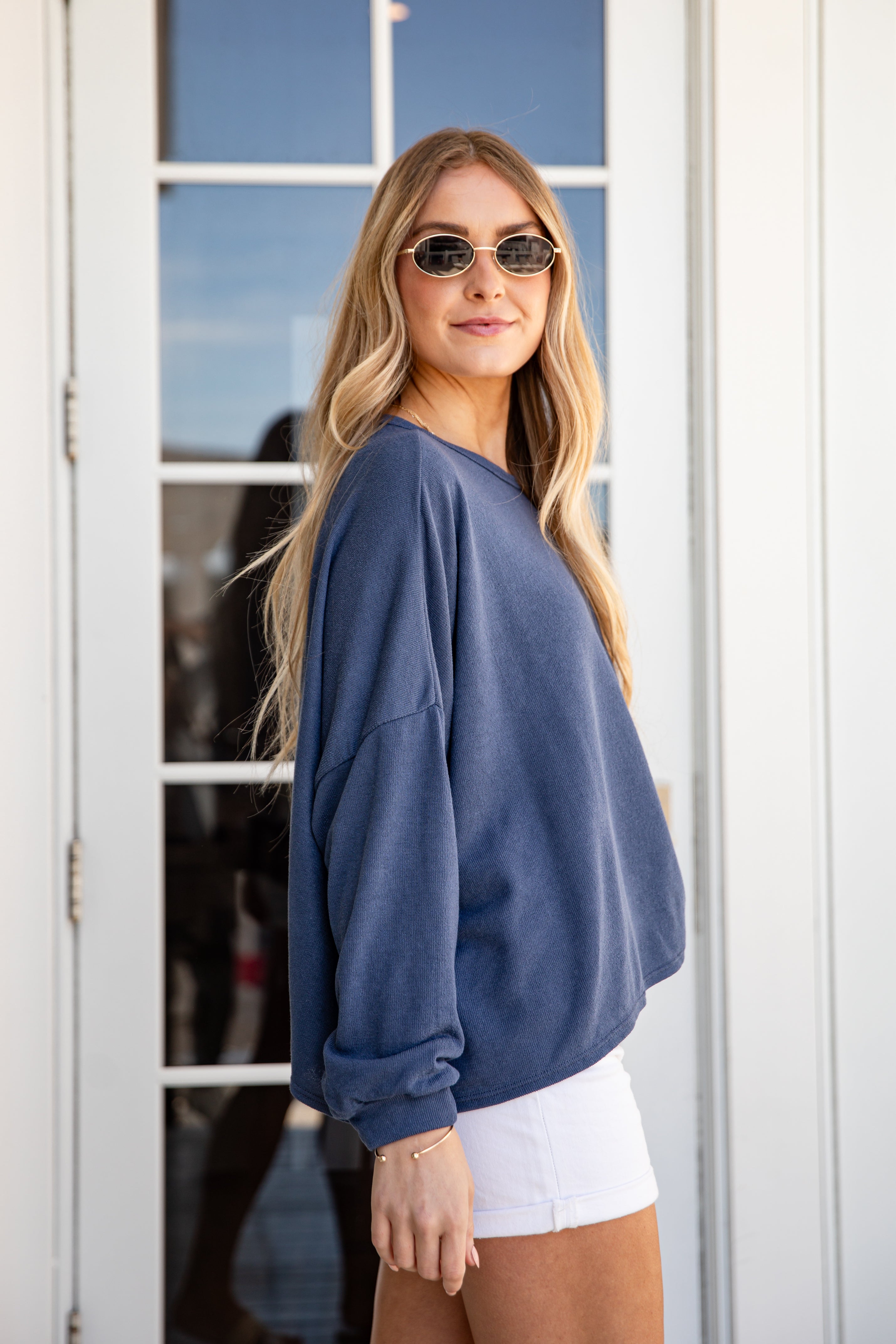 Crew Neck Long Sleeve Relaxed Knit Top