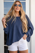 Crew Neck Long Sleeve Relaxed Knit Top