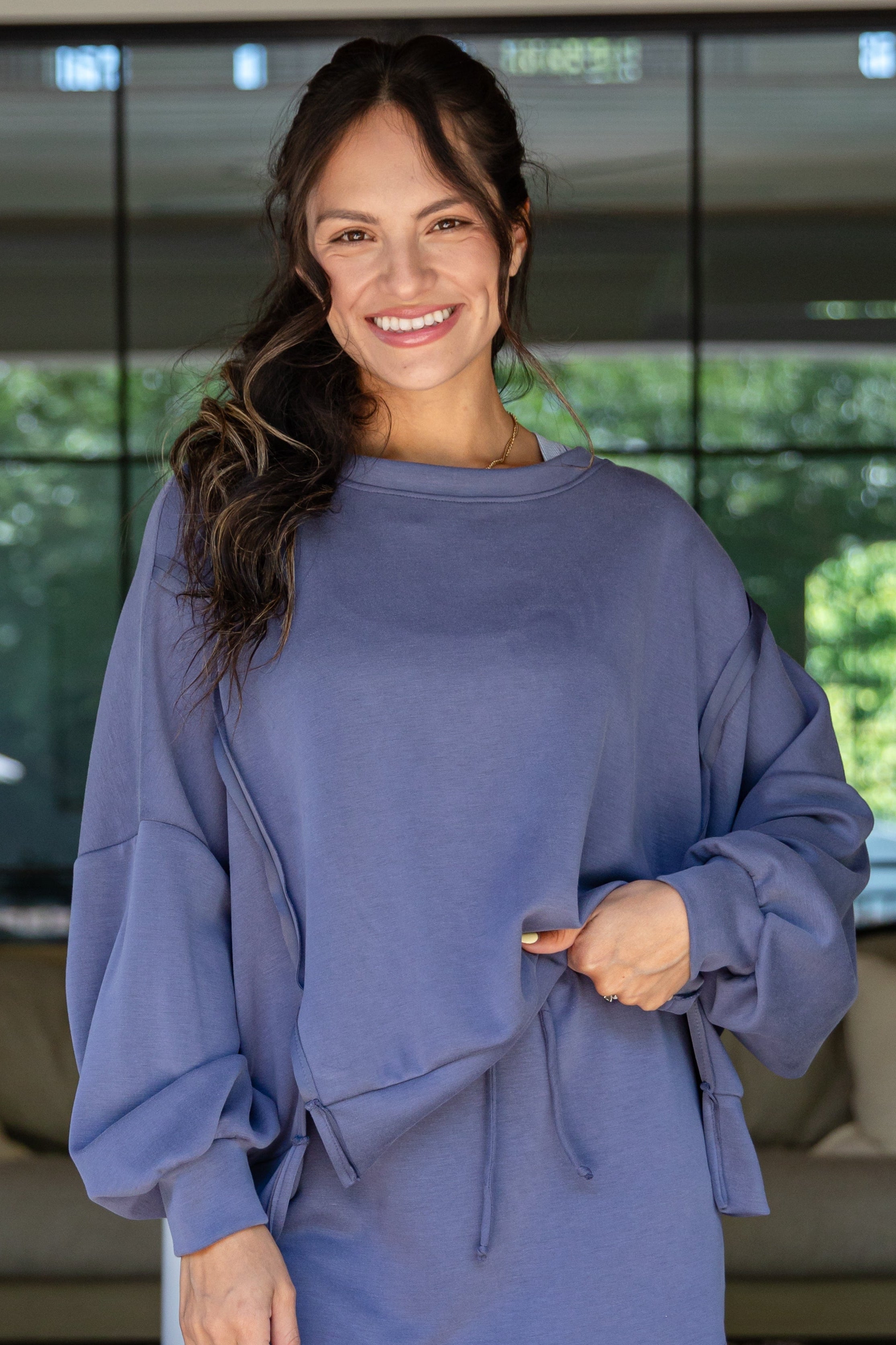 Oversized Drop Sleeve Modal Pullover Top