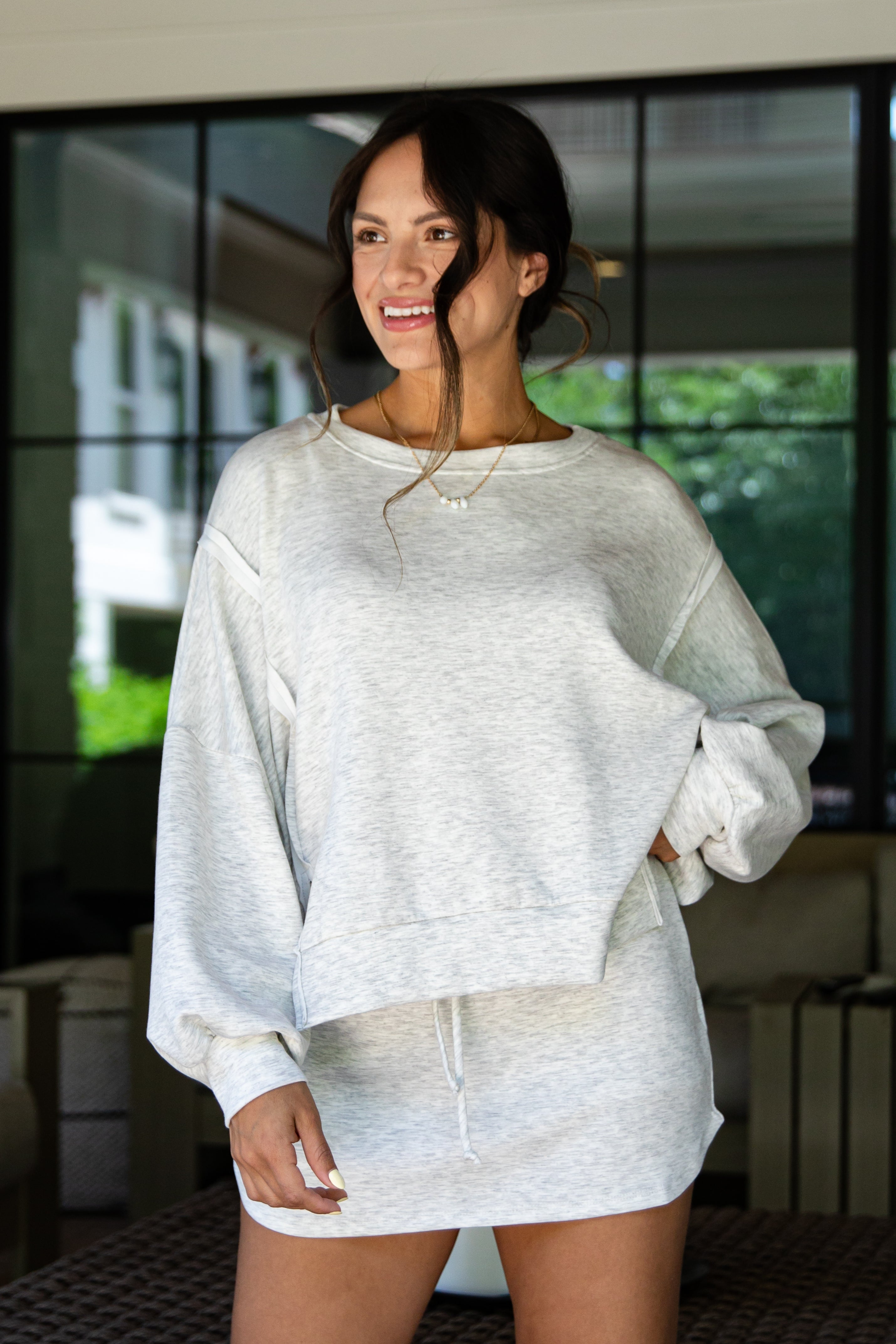 Oversized Drop Sleeve Modal Pullover Top
