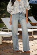 Light Wash High Waist Wide Leg Jeans