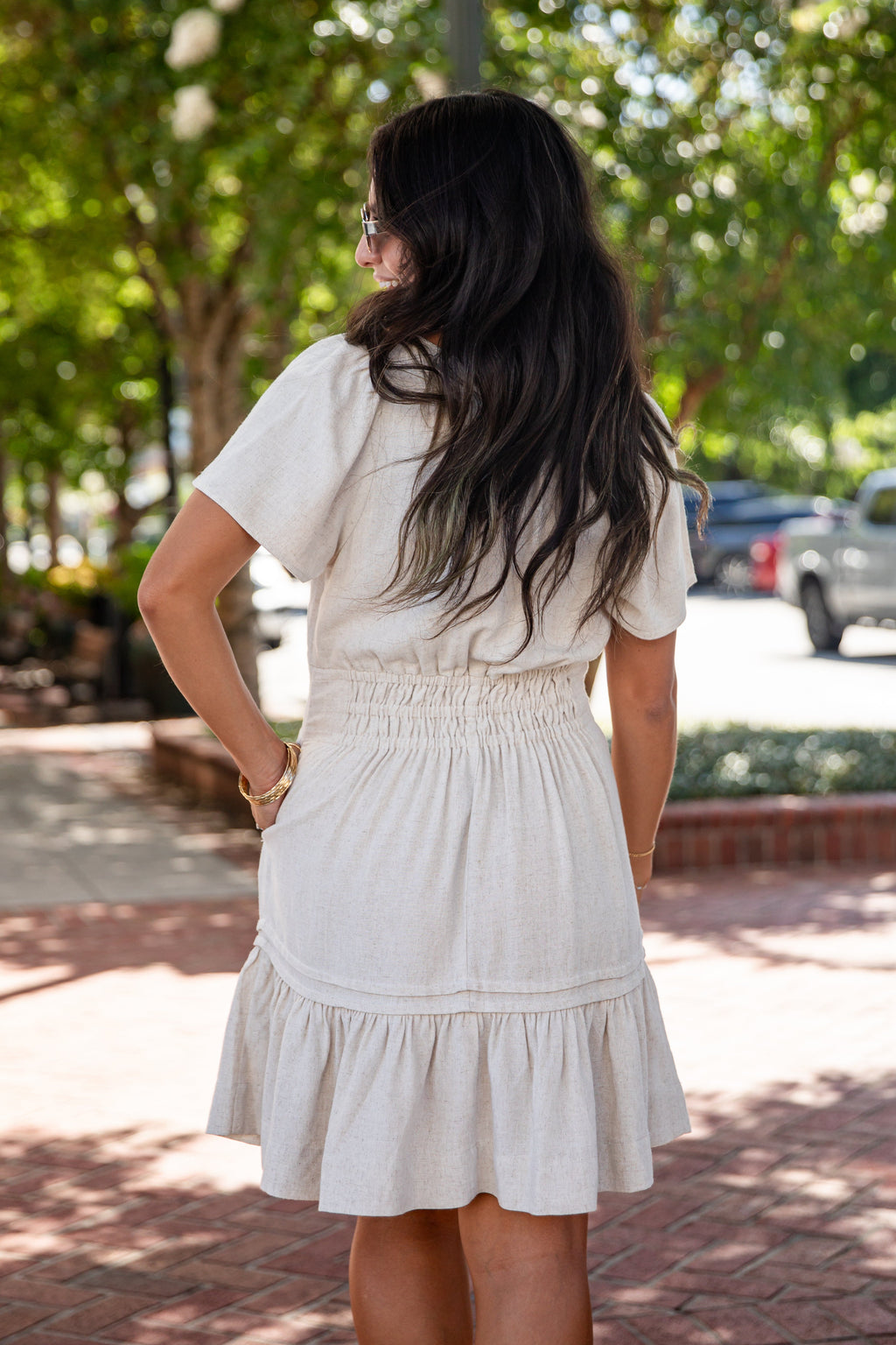 Smocked Waist Floral Tiered Mini Dress
