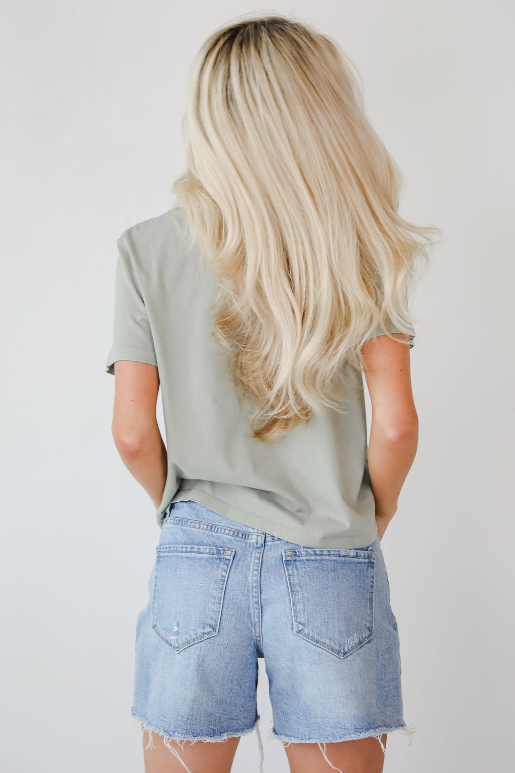 Round Neck Short Sleeve Relaxed Cotton Basic Tee