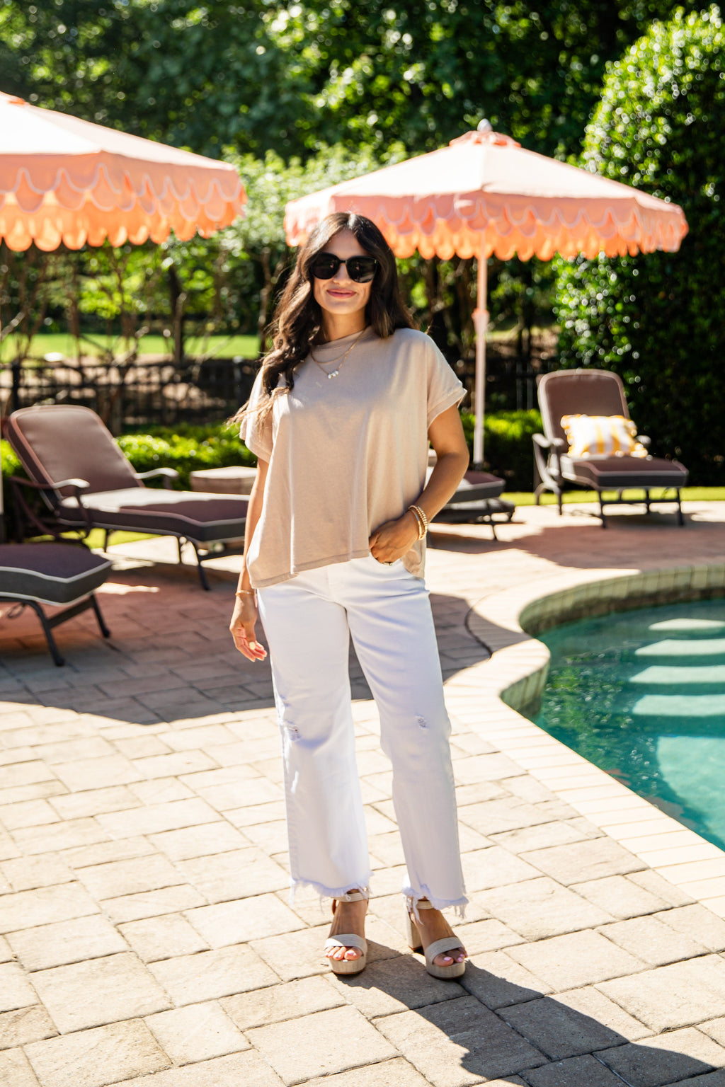 Kailin High-Rise White Wide Leg Jeans