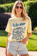 À La Mer Yellow Graphic Tee
