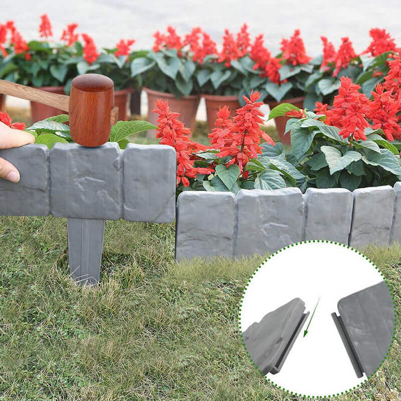 BEGRENZTES ANGEBOT: 50 % RABATT Gartenzaun aus Kunststein Witterungsbeständig, Langlebig & Einfach zu installieren
