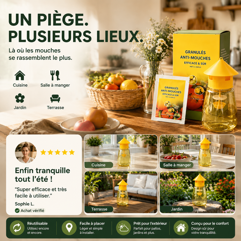 Pige mouches suspendu intrieur extrieur, capture efficace sans toxique pour jardin maison et terrasse