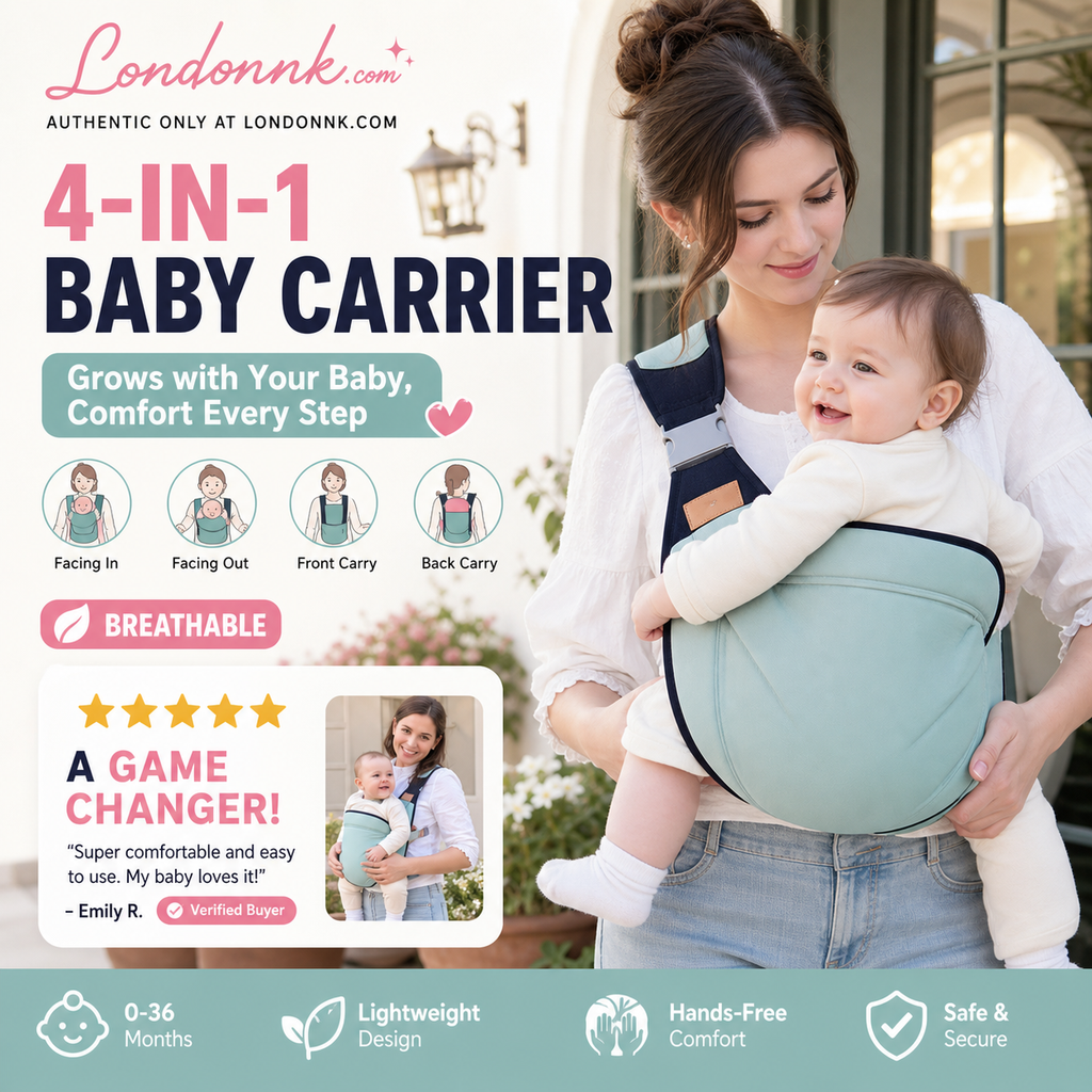 Porte-bb respirant 4 en 1 0 36 mois, face soi ou face au monde, devant ou derrire Confort et mains libres pour les parents et bb