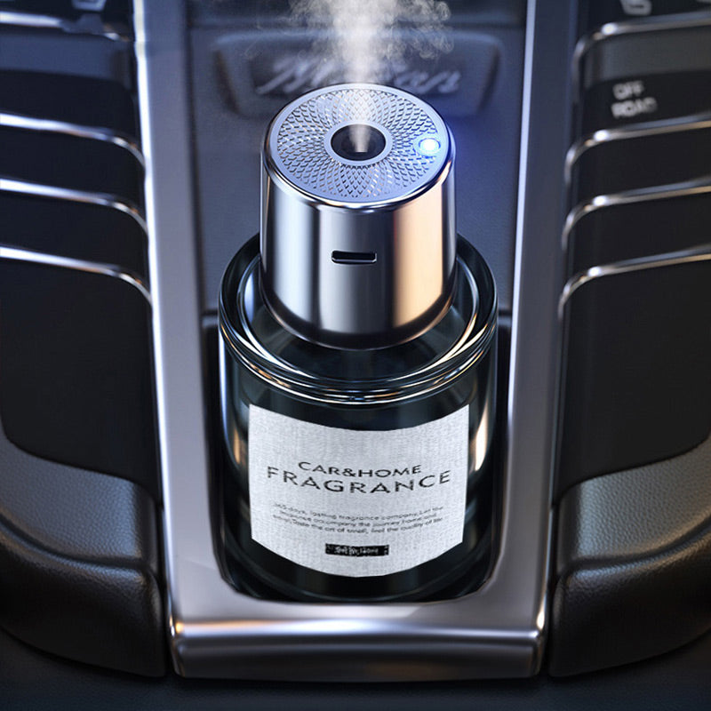 Ultrasonic car air freshener with 5 speed settings and automatic on/off function