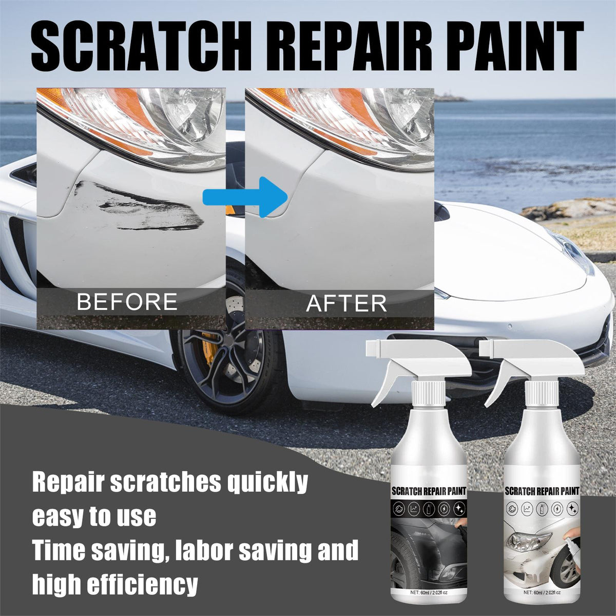 Dissolvant de rayures pour voiture pour rparer les dfauts de surface