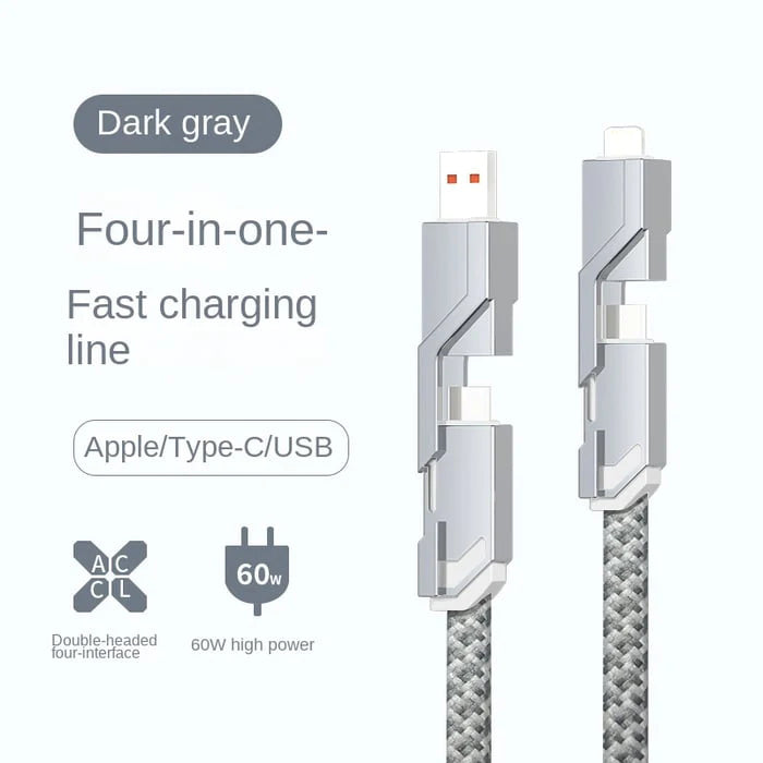 Chargeur 4-en-1 [60W Charge rapide & Synchronisation des donnes]