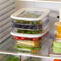 DE RDUCTION Vorratsdosen, 3er-Set, PET, transparent, luftdicht und stapelbar für Kühlschrankorganisation