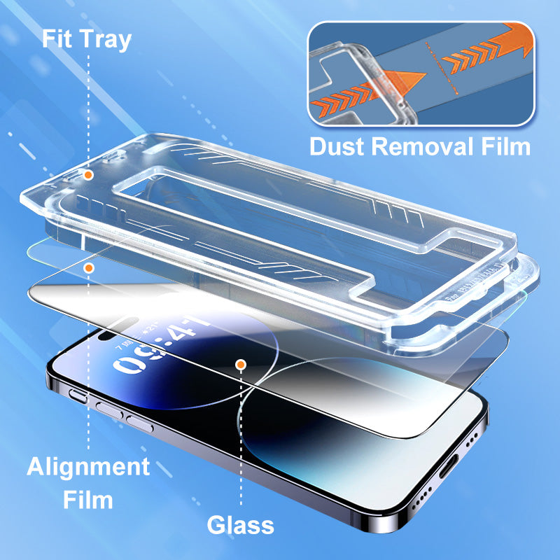 (L'iPhone 16 arrive) Protge-cran Tremp Anti-Regard pour iPhone - Sans Bulles Ni Poussire