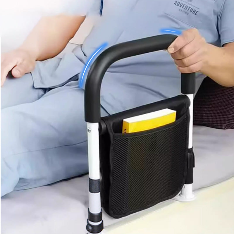 Verstellbare Bett-Handlauf-Stütze für stabileren Halt, rutschfester Griff & praktische Tasche für Senioren und Schwangere