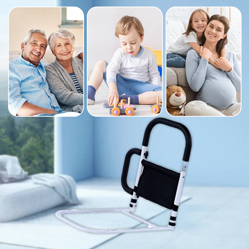 Verstellbare Bett-Handlauf-Stütze für stabileren Halt, rutschfester Griff & praktische Tasche für Senioren und Schwangere