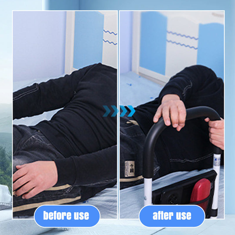 Verstellbare Bett-Handlauf-Stütze für stabileren Halt, rutschfester Griff & praktische Tasche für Senioren und Schwangere