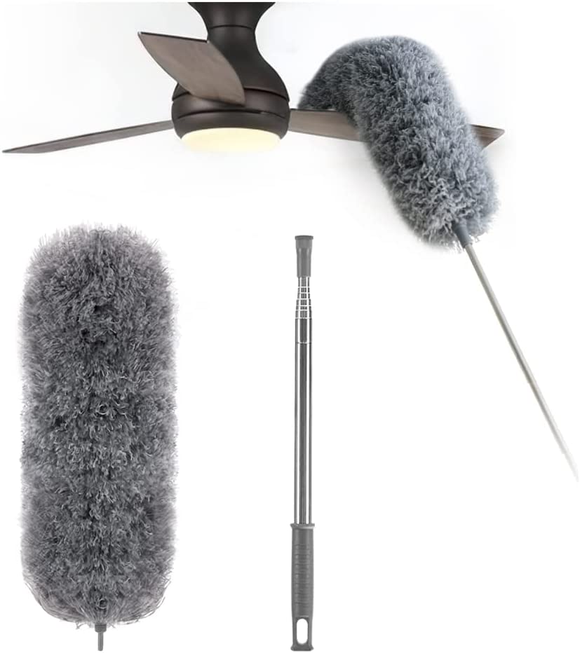 Waschbarer, biegsamer Mikrofaser-Staubwedel mit ausziehbarem Stiel
