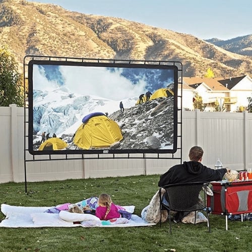 Tragbare Outdoor-Projektionsleinwand - Faltbar und Verstellbar, 4K-Qualität, Filmabend im Freien