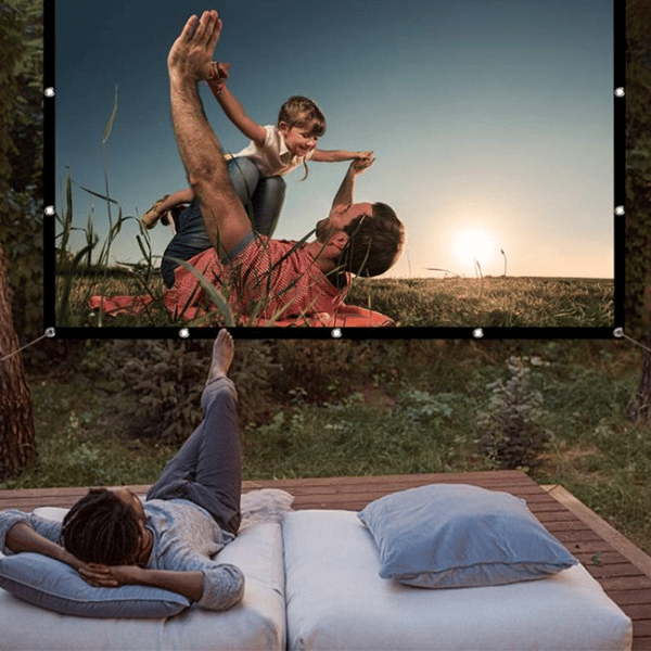 Tragbare Outdoor-Projektionsleinwand - Faltbar und Verstellbar, 4K-Qualität, Filmabend im Freien