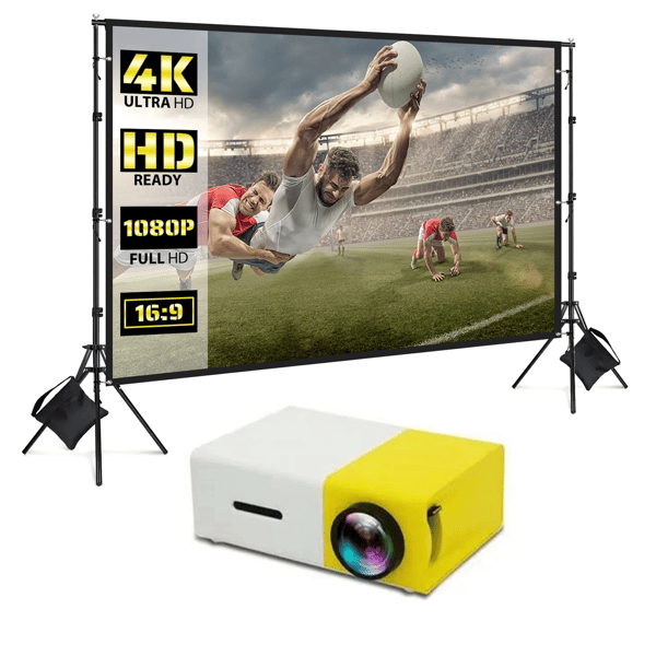 Tragbare Outdoor-Projektionsleinwand - Faltbar und Verstellbar, 4K-Qualität, Filmabend im Freien