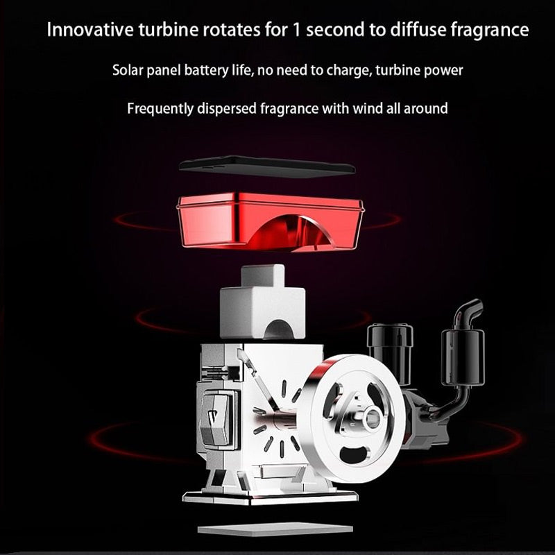 Diffuseur d'aromathrapie solaire rotation automatique pour voiture