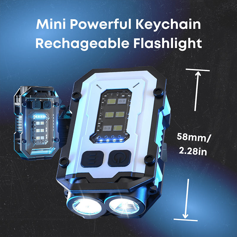 Mini lampe de poche LED rechargeable porte-cls puissante
