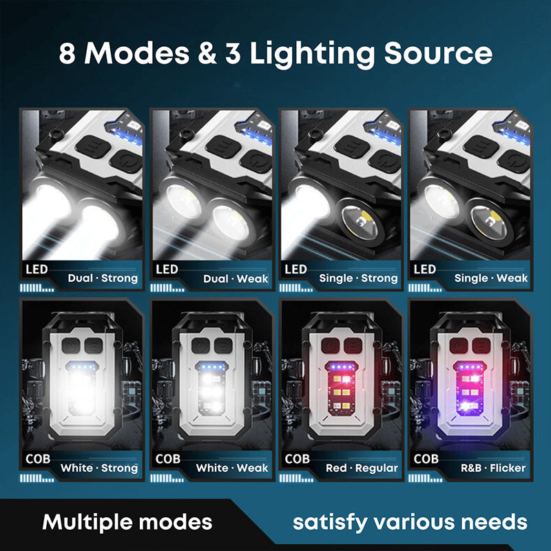 Mini lampe de poche LED rechargeable porte-cls puissante