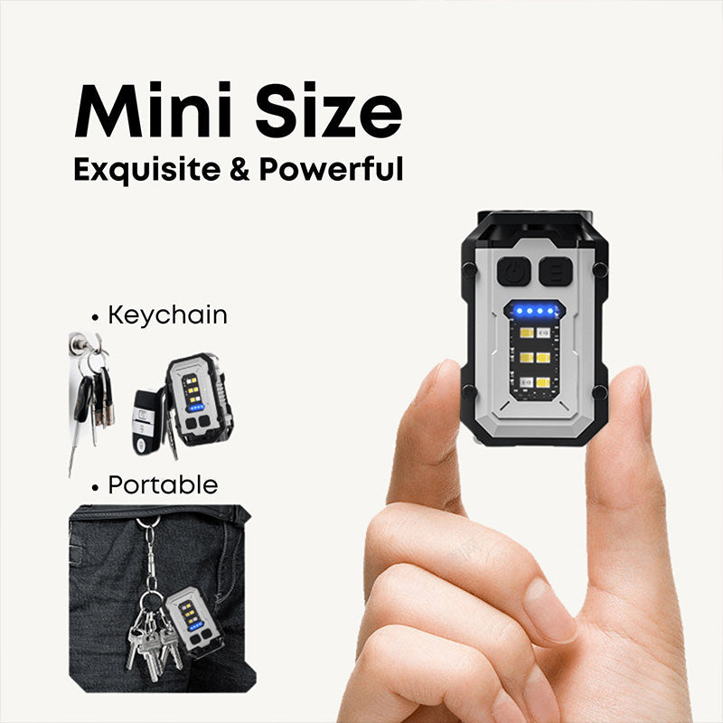 Mini lampe de poche LED rechargeable porte-cls puissante