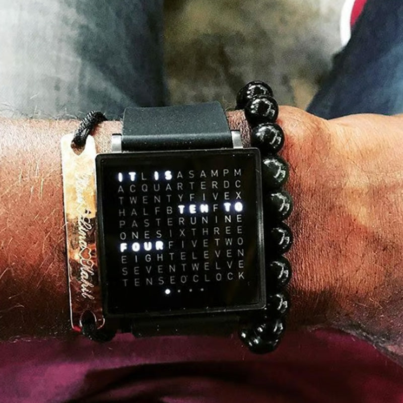 Montre lectronique carre tanche pour hommes avec bracelet en acier