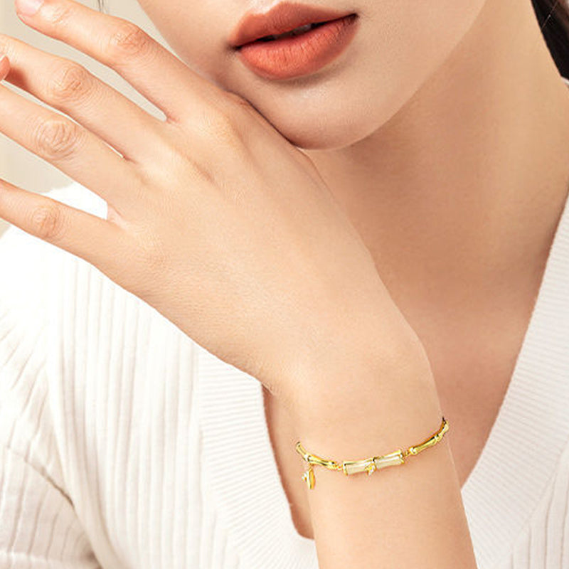 Damen-Bambusarmband mit eleganter Kette