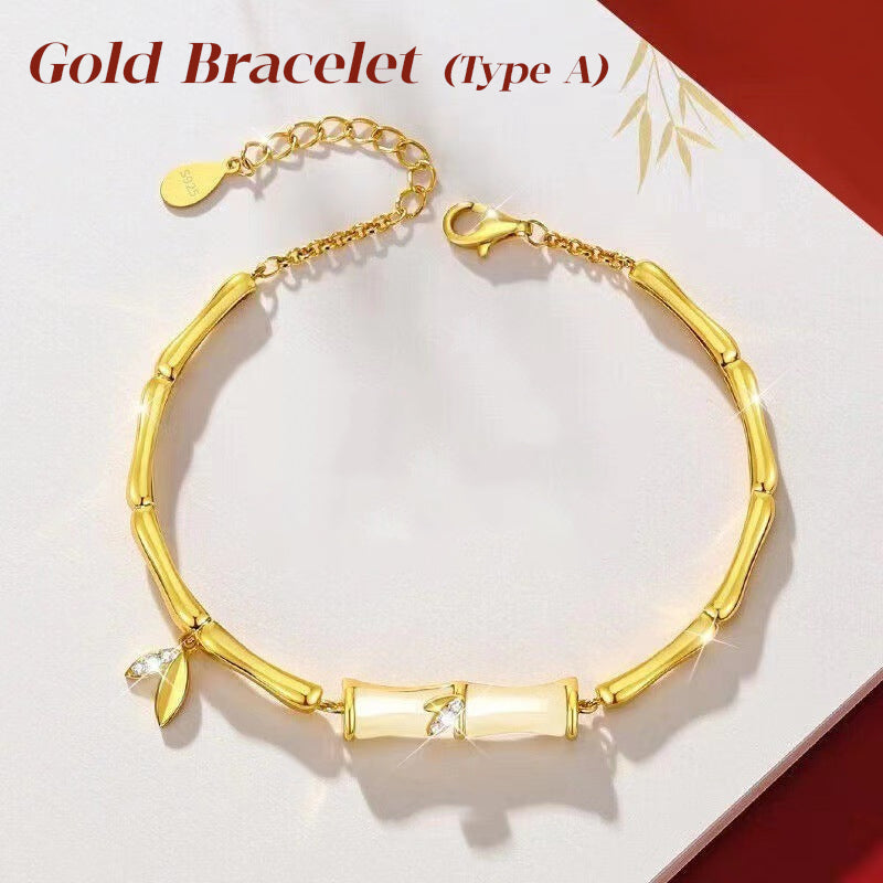Damen-Bambusarmband mit eleganter Kette